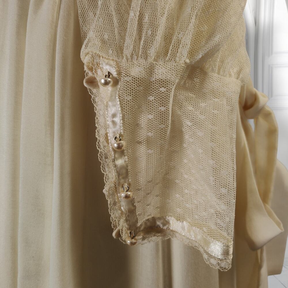 Vintage Gunne Sax Romantic Renaissance Bridal Wedding Dress Veil Petticoat Ivory - Picture 5 of 16